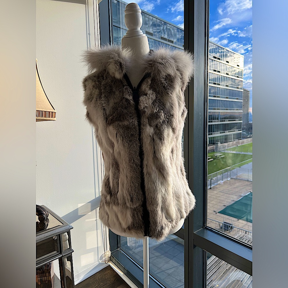 PL Faux Fur Hooded Reversible Vest